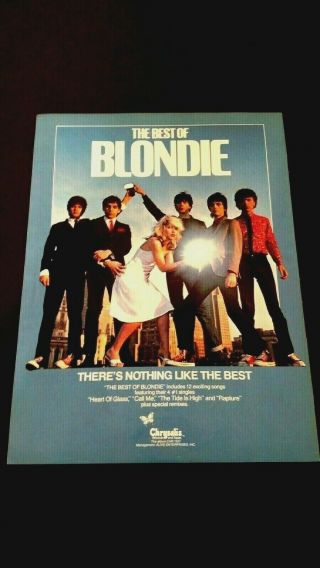 Blondie " The Best Of Blondie " (1981) Rare Print Promo Poster Ad