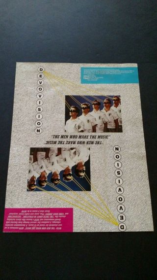 Devo " Devovision " 1980 Rare Print Promo Poster Ad