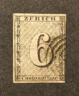 Switzerland Zurich 1843 6 Rp Rappen.  €2000.  Read Details