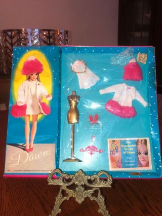 Vintage Topper Dawn Doll Outfit Ensemble 0817 Furry Flounce On Card