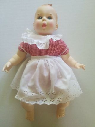 Vintage Gerber Baby 50th Anniversary 17 " Doll / Moving Eyes Red Gingham