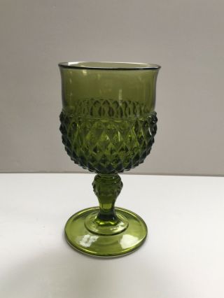 Vintage Emerald Green Fenton Hobnail Pattern Goblet/wine Glass
