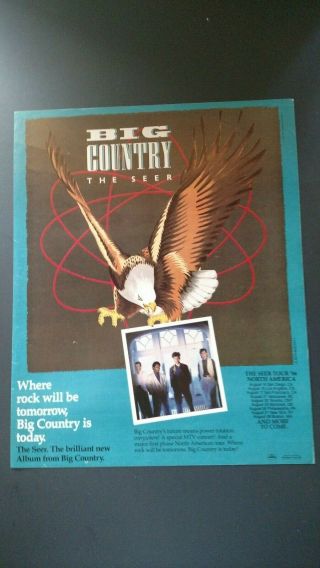 Big Country.  The Seer 1986 Tour Dates Promo Poster Ad