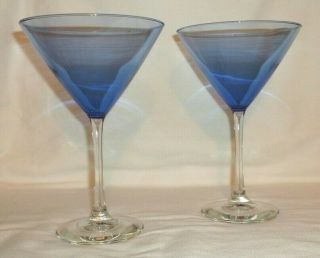 Cobalt Blue Martini Glasses (2) - Hand Crafted By Greenbrier International