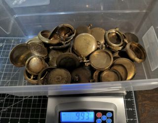993 Grams Scrap Gold Filled Pocket Watch Cases 5,  10,  20 25 Year Most Have Wear