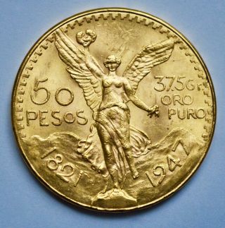 50 Pesos Mexican Gold Coin " Centenario " 1947