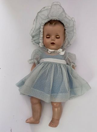20” Vintage Composition Baby Doll,  Teeth,  Eyes Open,  1930s Antique Baby Doll