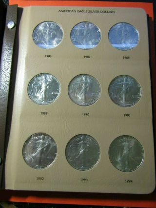 1986 - 2020 American Silver Eagles Complete 35 - Coin Set In Dansco Album 2