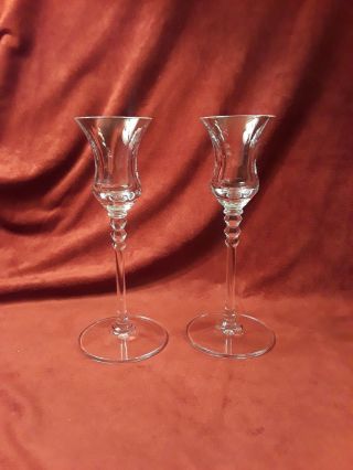 Pair Mikasa Crystal Sonnet Optic Candlesticks Candle Holders - 7 1/4 "