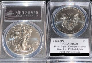2020 (p) 1 Oz Silver American Eagle Pcgs Ms 70 Fdoi Pcgs Label Error