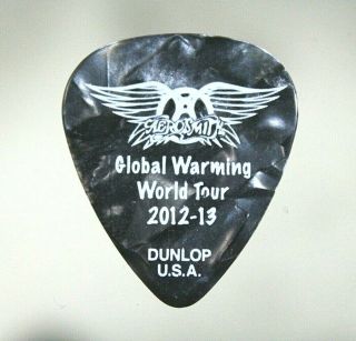 Aerosmith // Tom Hamilton 2012 - 13 Global Warming Tour Guitar Pick // Gray Pearl