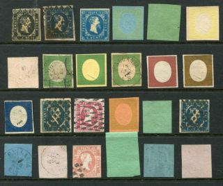 Sardegna Italian States Reprint Forgery Lot 24 Stamps