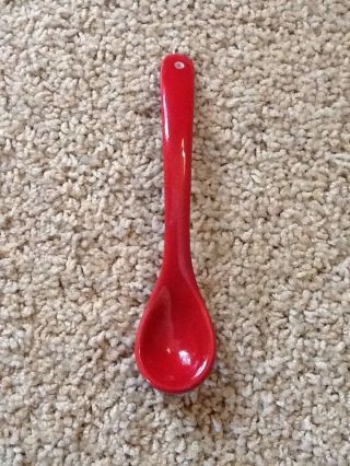 Unique Asian Red Porcelain Condiment Marmalade Spoon