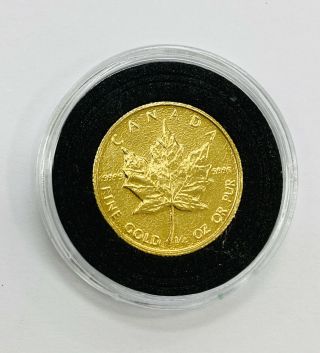 1986 Canada Gold Maple Leaf 1/4 Oz.  9999 Fine Gold 10 Dollars Textured Rare