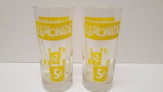 2 Culver Signed Glass Tumblers Vintage Retro Mid Century Modern Lemonade Stand