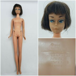 Early 1966 Taiwan Barbie Brunette Bob Mattel Blue Eyes