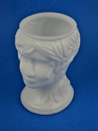 Vintage White Milk Glass Lady Head Vase