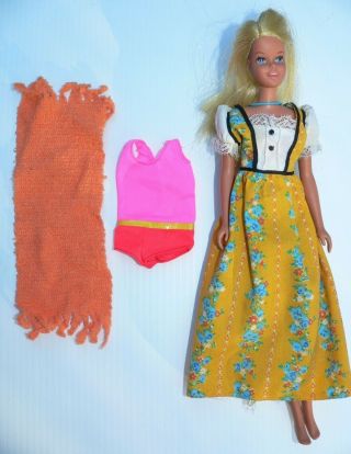 Vintage Sun Set Malibu Francie Doll,  Swimsuit Towel,  Pretty Filly Outfit Barbie