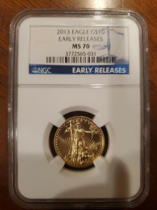 2013 Eagle 1/4 Oz Gold $10 Ngc Ms 70 Early Release,