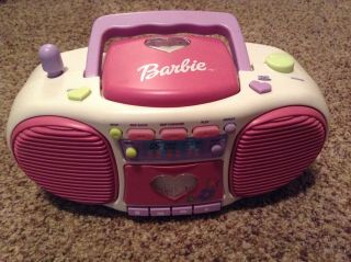 Vintage Barbie Dance With Me Talking Boom Box Radio Cds Tapes Great Fun
