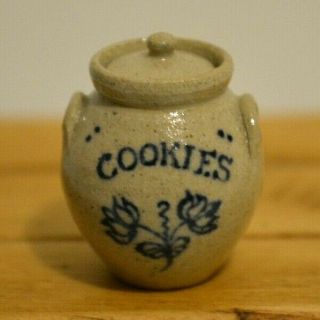 Jane Graber Cookie Jar Flowers Dollhouse 1:12 Artist Made Stoneware
