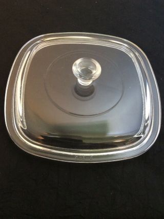 Pyrex 7c Clear Glass Square Replacement Lid Small Knob