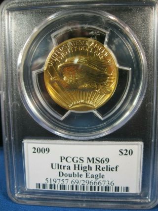 2009 Gold $20 Double Eagle Pcgs Ms 69 Ultra High Relief With Moy Signature