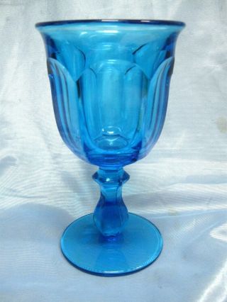Old Williamsburg Ultra Blue Water Goblet Imperial Elegant \ Glass Wright 6 1/2 "
