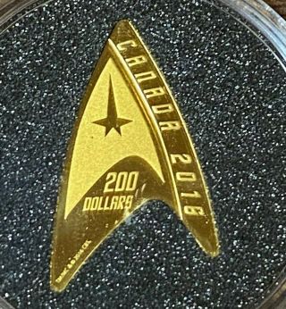 2016 Canada Star Trek Delta Shape 1/2 Oz Gold Coin W/coa