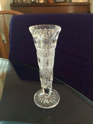 Small Hand - Cut Lead Crystal Vase: 6.  5 " X 2,  5”.  Just
