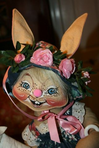 AnnaLee Dolls Mr Mrs Easter Bunny RABBITs hat Parasol 24 
