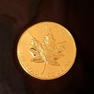 1 - Ounce, .  9999 Pure Gold Maple Leaf - Elizabeth Ii - 1985,