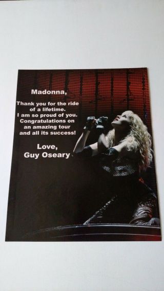 Madonna " Thank You For The Ride " Rare Print Promo Poster Ad