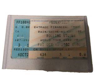 October 4 2002 The Rolling Stones World Tour Ticket Stub Field Washington