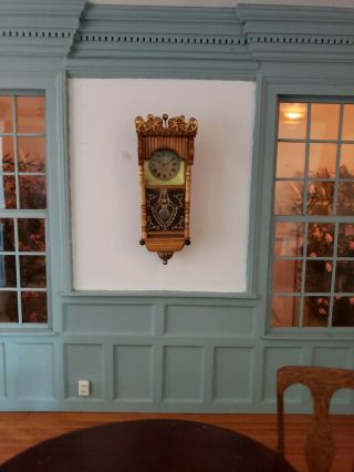 Dollhouse Miniature Artisan Signed Max Wall Clock Lovely