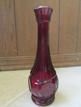 Vintage Ruby Red Wheaton Glass Bullseye Bud Vase Candle Holder