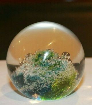 Waterford Evolution Greens/blues Paperweight - Very Attractive