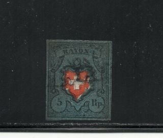 1850 Switzerland Sc 5,  Rayon I,  Cv $1375.  00,  Great Margins
