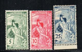1900 Switzerland Sc 101 - 103,  Mlh,  $1140.  00,  Upu Allegory,  Rarity