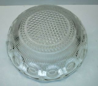 Vintage clear pressed glass fruit dessert bowl scalloped thumbprint or coin 3