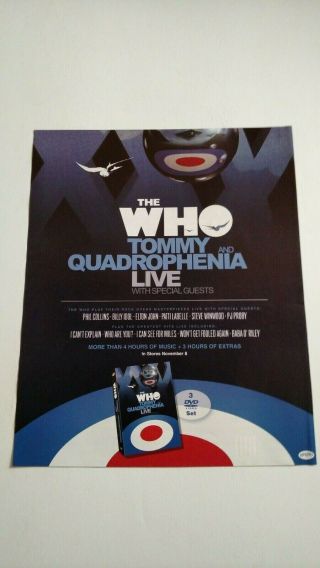 The Who " Tommy & Quadrophenia " Live 2006 Rare Print Promo Poster Ad