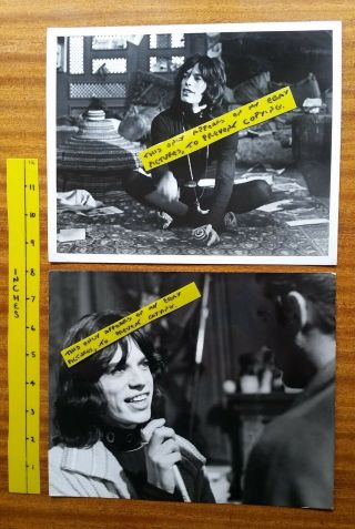 Mick Jagger Rolling Stones " Performance " 2 X Old B&w Photos 1970 Good,  Cond.