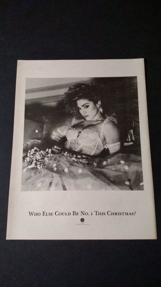 Madonna Who Else Could Be No.  1this Christmas Rare Print Promo Poster Ad