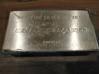 Popular 100 Oz Engelhard Silver Bar.  999 Fine Silver P009515