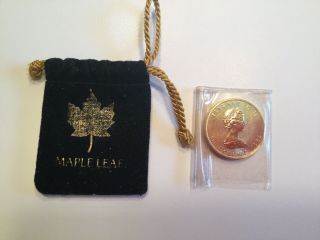 Canada Gold Maple Leaf 1 Oz Coin Dated 1985