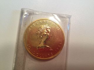 Canada Gold Maple Leaf 1 Oz Coin Dated 1985 3