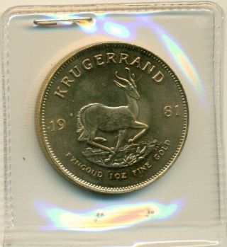 1981 1 Oz.  South African Gold Krugerrand Bullion Coin