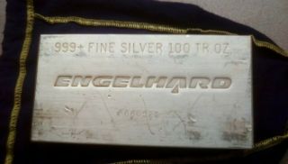 100 Oz Silver Bar - Engelhard (struck) - Sku 660521