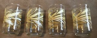 Set Of Four Vintage Libbey 6oz Juice Glasses - Golden Wheat