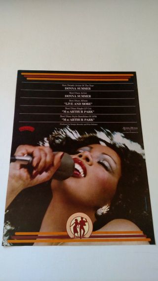 Donna Summer " Mac Arthur Park " 1978 Rare Print Promo Poster Ad